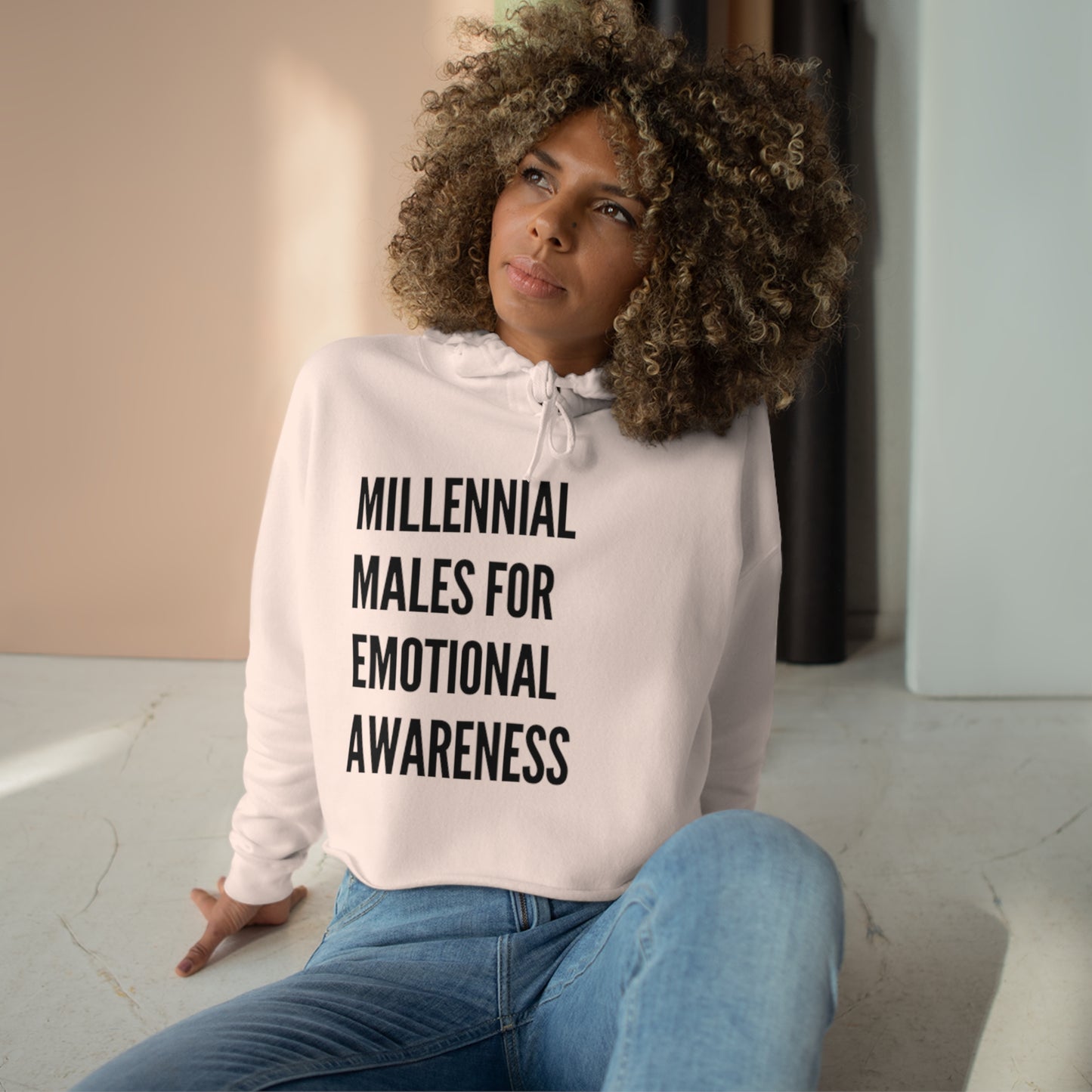 Millennial Males for Emotional Awareness - Crop Hoodie - Casual Therapy