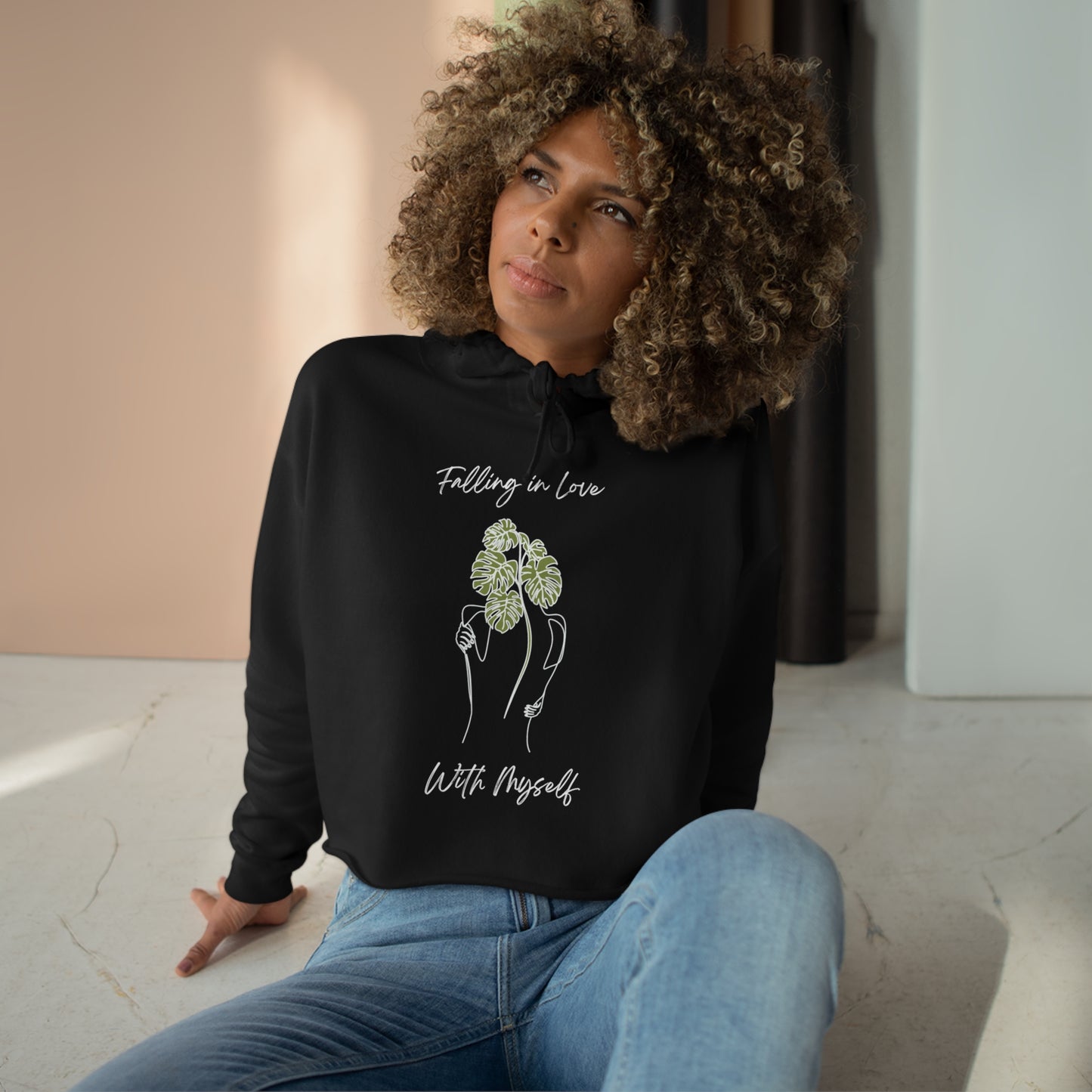 Falling In Love With Myself - Crop Hoodie - Casual Therapy