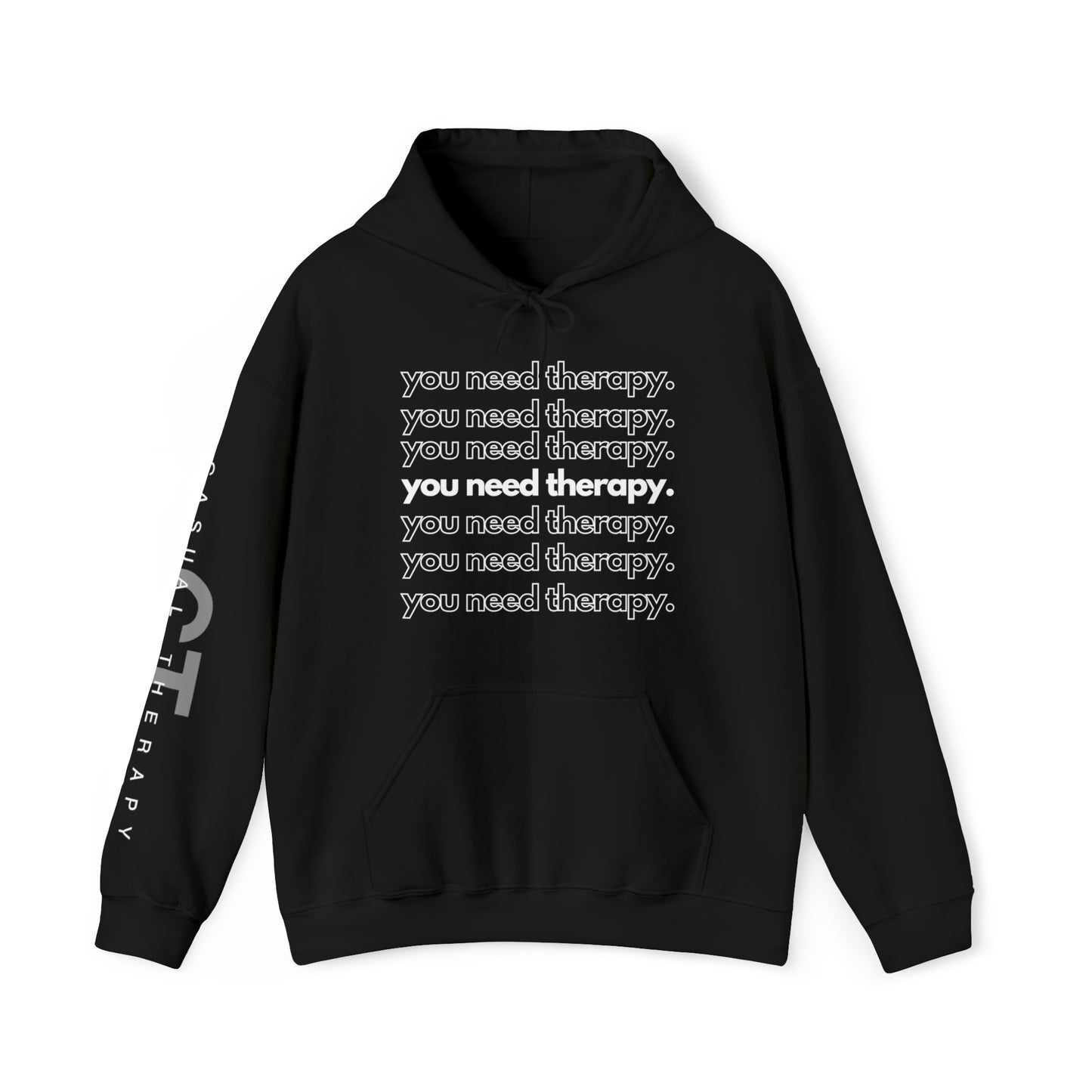 You Need Therapy Repeater - Unisex Heavy Blend™ Hooded Sweatshirt - Casual Therapy