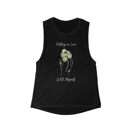 Falling in Love With Myself - Flowy Scoop Muscle Tank - Casual Therapy