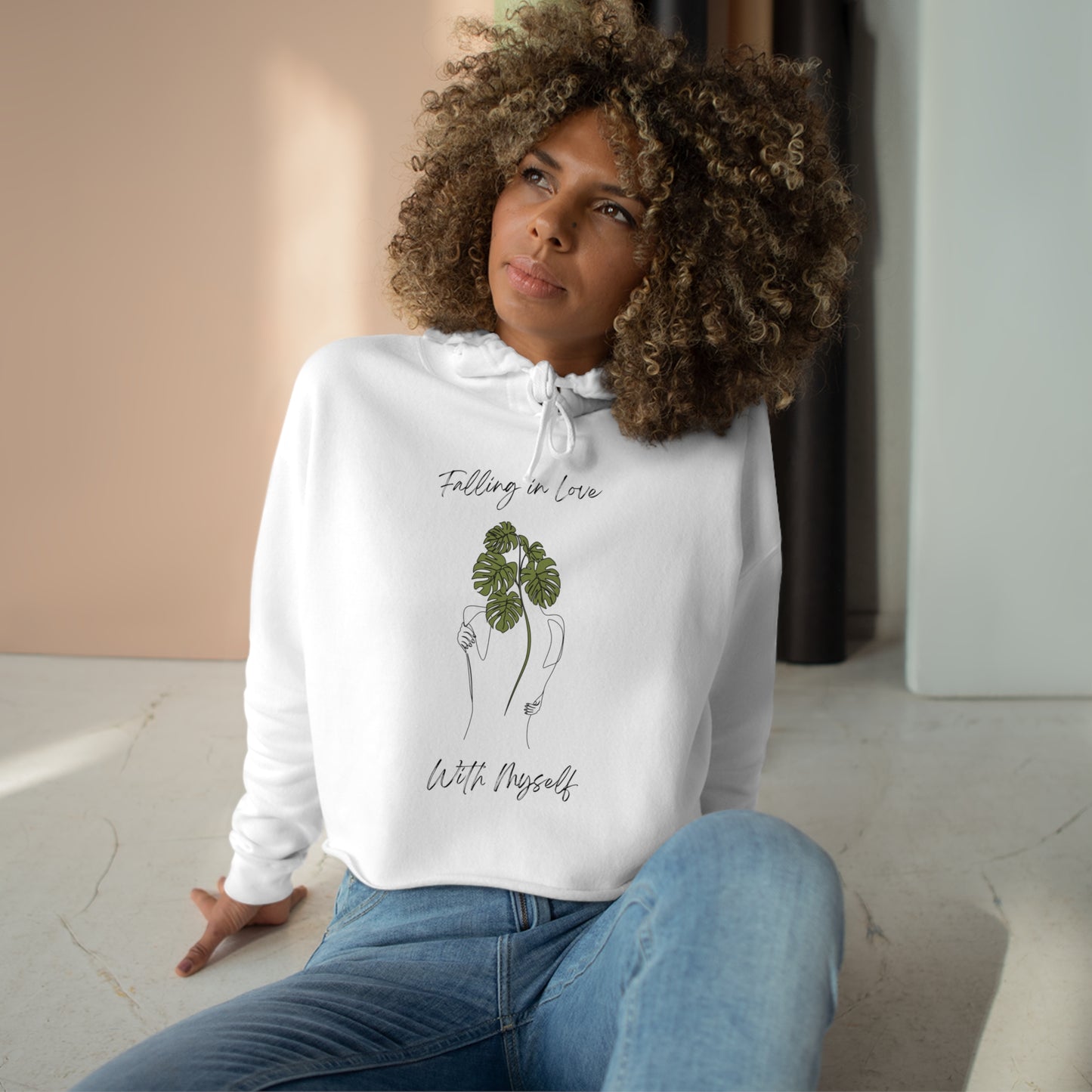 Falling In Love With Myself - Crop Hoodie - Casual Therapy