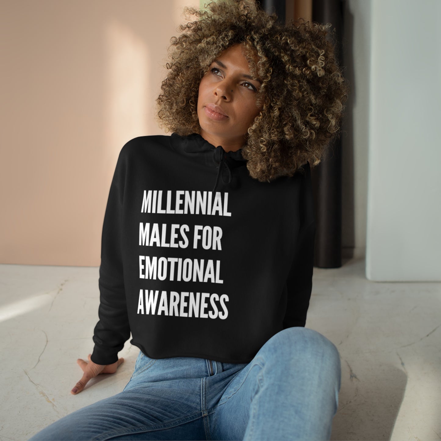 Millennial Males for Emotional Awareness - Crop Hoodie - Casual Therapy