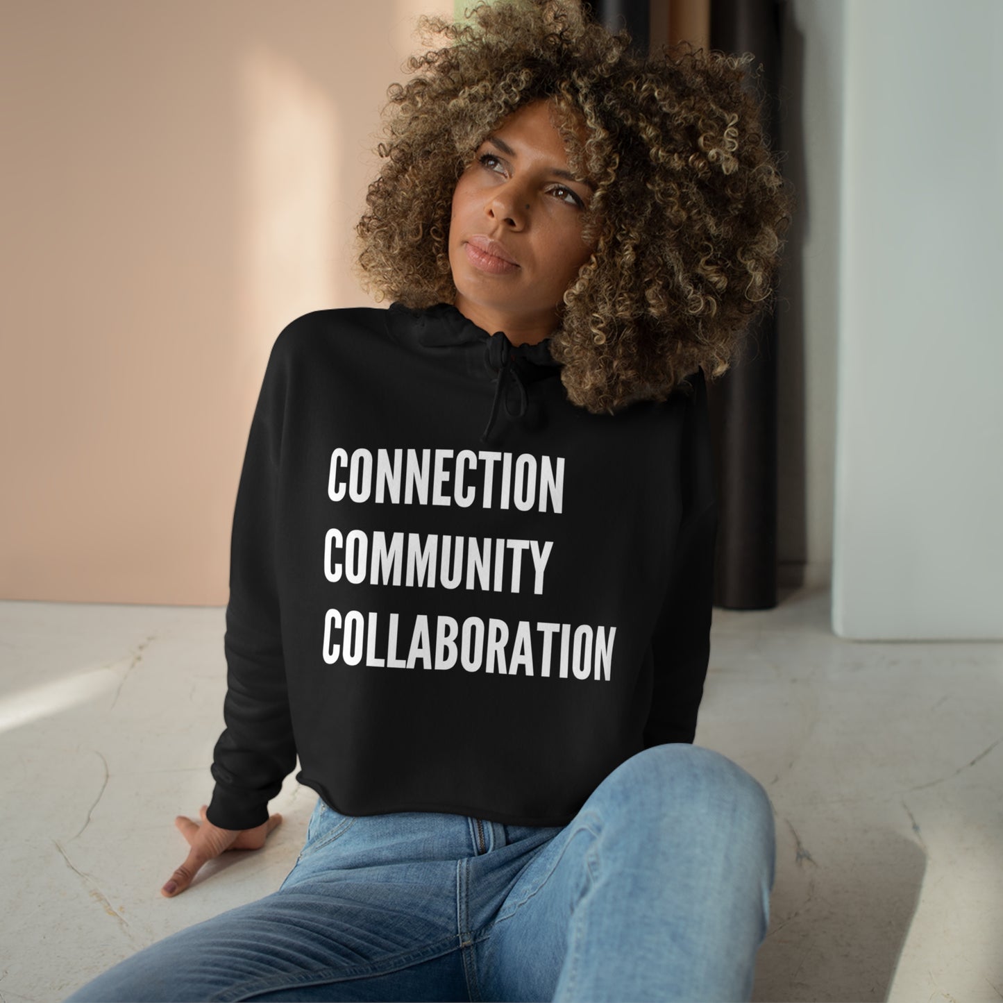 Connection Community Collaboration - Crop Hoodie - Casual Therapy